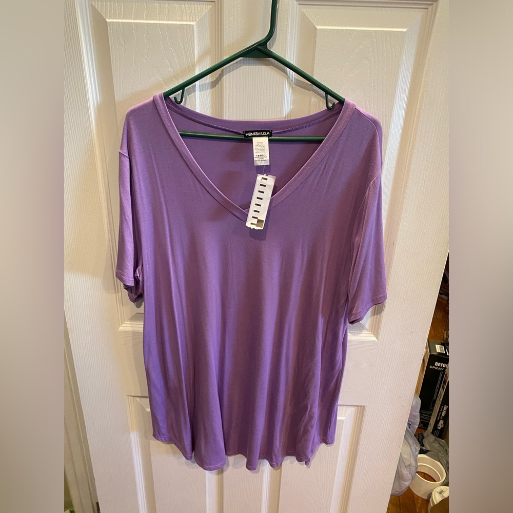 NWT Heimish USA Lavender T-Shirt Size 2X